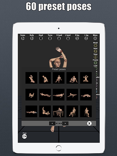 art model 3d pose tool ipad presets