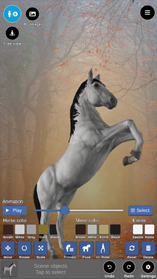 horse pose with background image