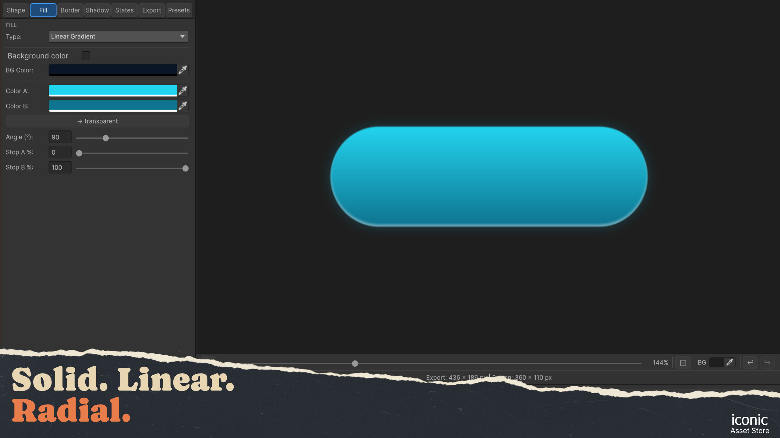 Gradient fill controls