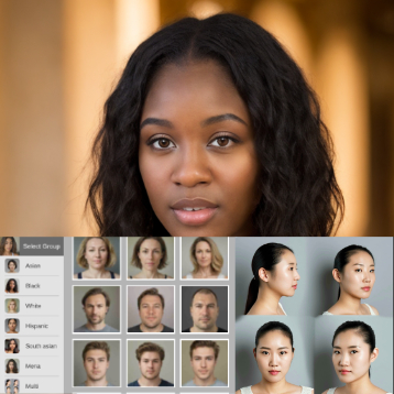 Collage of faces from different ethnicities from Face Model app