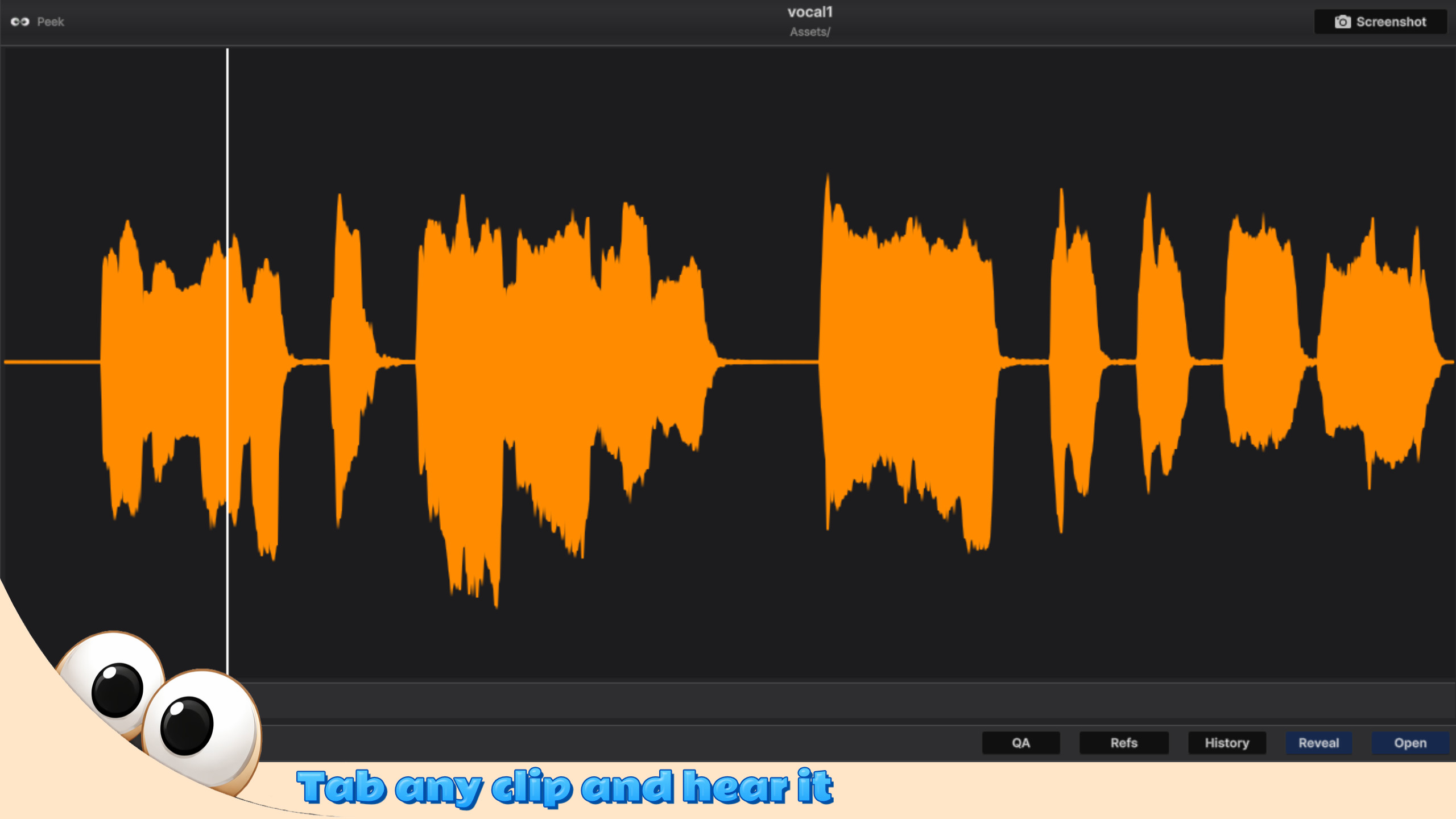 Audio waveform preview