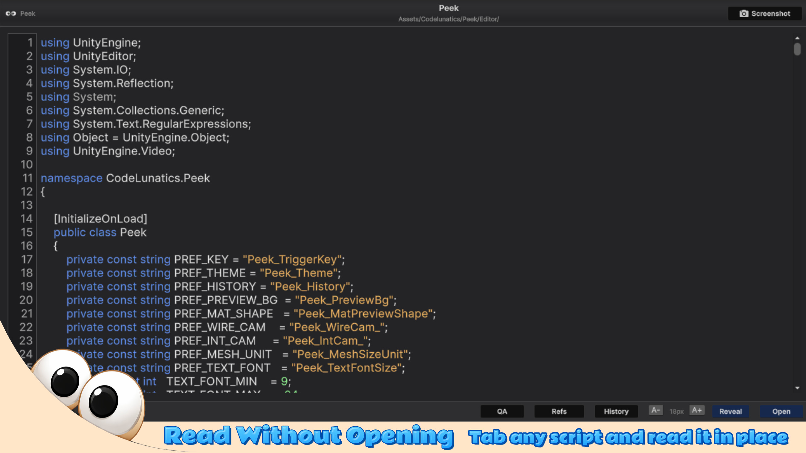 Syntax-highlighted code preview