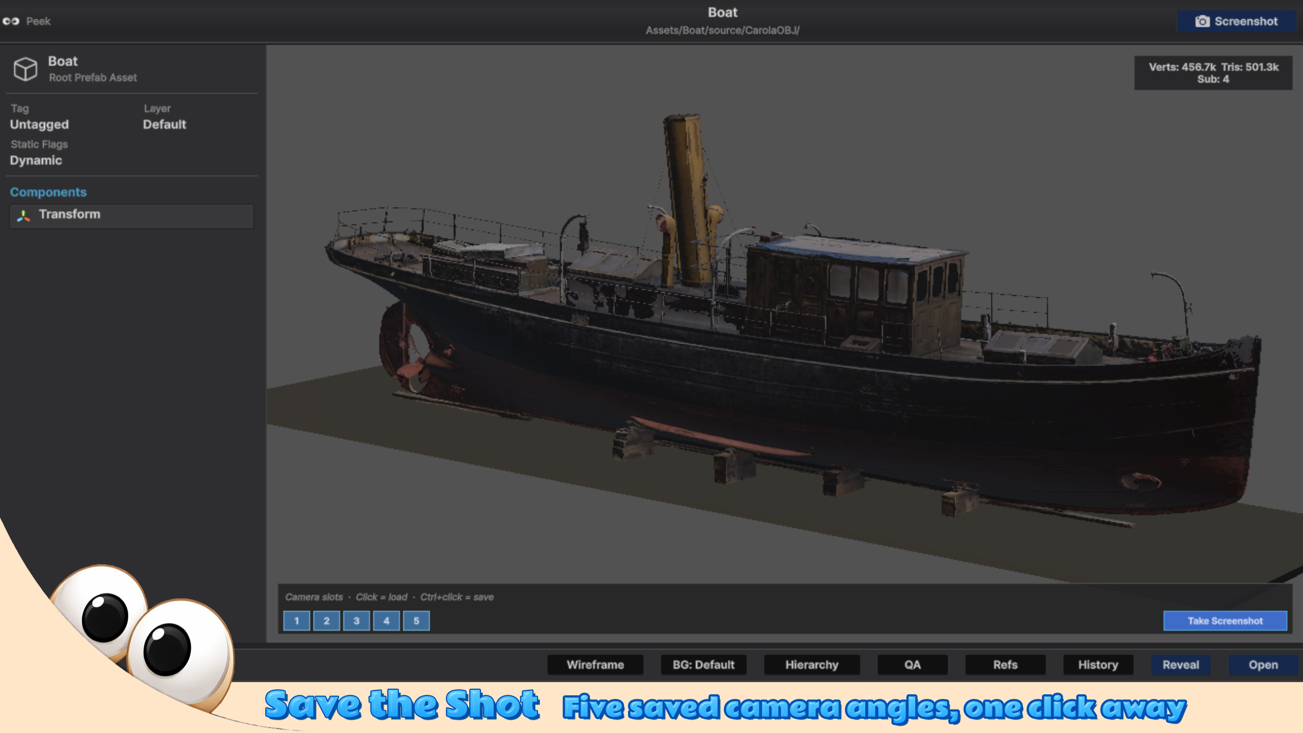 One-click screenshot export