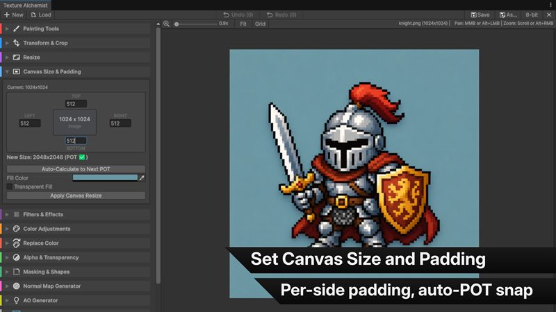 Canvas padding