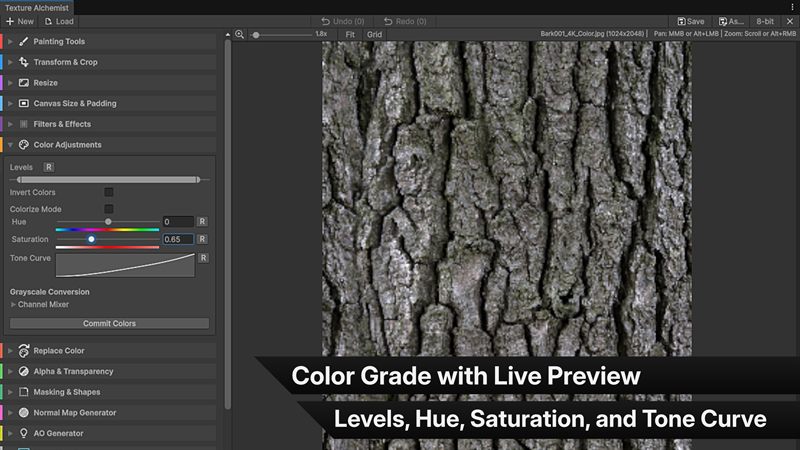 Painting and color-grading a texture inside Unity